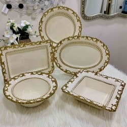 5 Li Seramik Servis Set Fiore - Deco Vien 