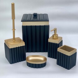 5 Parça Banyo Seti Siyah - Dekor Arya