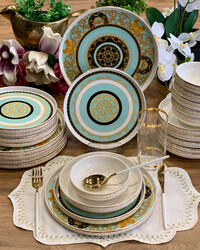 6 kişilik Modern Yemek Takımı Yeşil - Deco Vien 