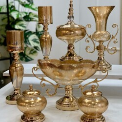 7 Parça Salon Konsol Aksesuar Seti Amber Bal - 2