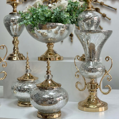 7 Parça Salon Konsol Aksesuar Seti Gold Gümüş - 4