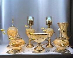 7 Parça Salon Konsol Aksesuar Seti Vizon Gold - DEKOR ARYA 