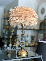 Abajur Lux Antik Gold Tüy Başlık - 2