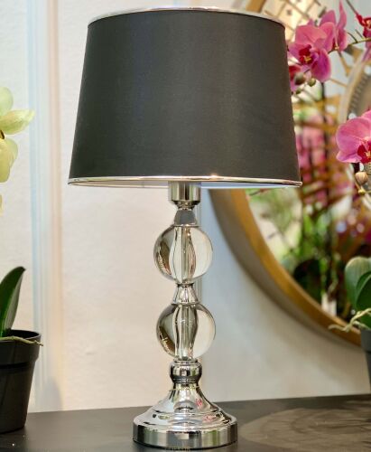 Abajur Kristal İki Top Gümüş - 1