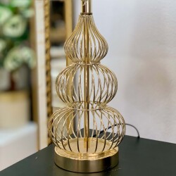 Altın Boğumlu Kafes Şekilli Abajur - 2