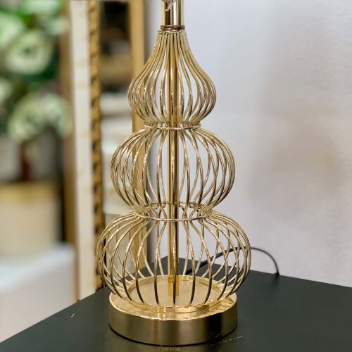 Altın Boğumlu Kafes Şekilli Abajur - 2