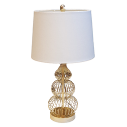 Altın Boğumlu Kafes Şekilli Abajur - 3