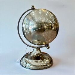 Atlas Silver Dünya Küre – 12×25 cm - Deco Vien 
