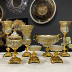 7 Parça Napoli̇ Salon Aksesuar Konsol Seti̇ Platin - 3