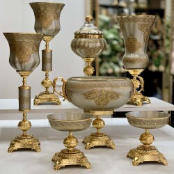 7 Parça Napoli̇ Salon Aksesuar Konsol Seti̇ Platin - 2