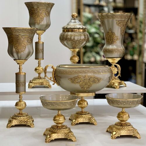 7 Parça Napoli̇ Salon Aksesuar Konsol Seti̇ Platin - 2