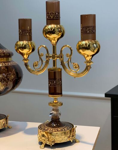 6 Parça Salon Konsol Aksesuar Seti̇ Kahve Milano - 4