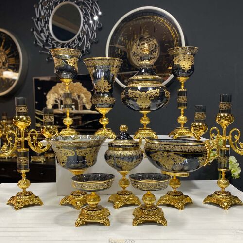 Napoli̇ 11 Parça Salon Konsol Aksesuar Seti̇ Füme - 6