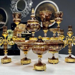 Milano 11 Parça Salon Konsol Aksesuar Seti̇ Kahve - 1