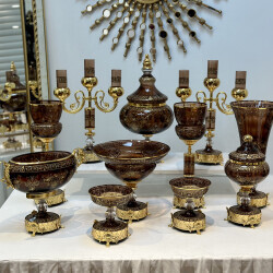 Milano 11 Parça Salon Konsol Aksesuar Seti̇ Kahve - 13