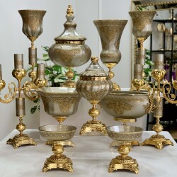 Napoli̇ 11 Parça Salon Konsol Aksesuar Seti̇ Platin - 4