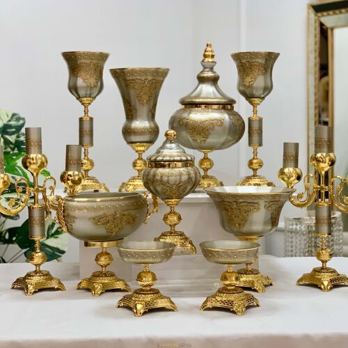 Napoli̇ 11 Parça Salon Konsol Aksesuar Seti̇ Platin - 5