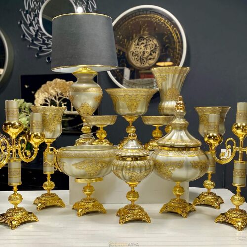 Napoli̇ 12 Parça Salon Konsol Aksesuar Seti̇ Platin - 4