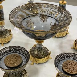 Milano 7 Parça Salon Aksesuar Seti̇ Antrasit Gold - 3