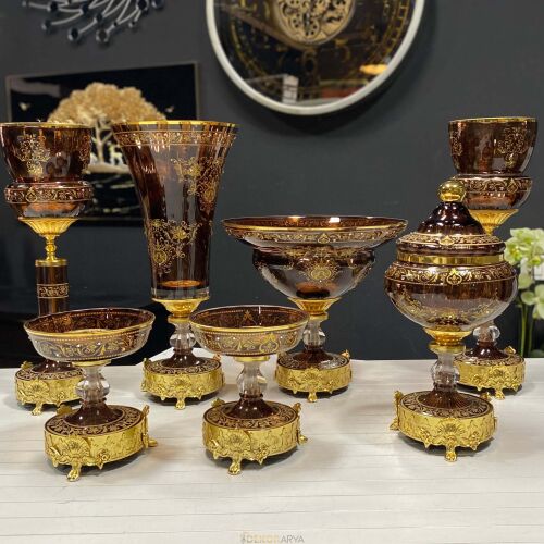 Milano 7 Parça Salon Aksesuar Seti̇ Kahve - 2