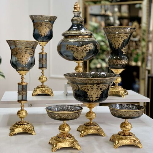 Napoli̇ 7 Parça Salon Konsol Aksesuar Seti̇ Füme - 3