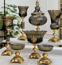 Napoli̇ 7 Parça Salon Konsol Aksesuar Seti̇ Füme - 2