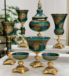 Napoli̇ 7 Parça Salon Konsol Aksesuar Seti̇ Zümrüt - 2