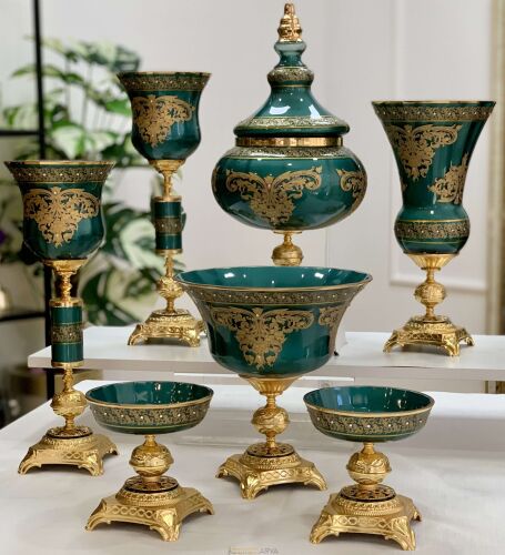 Napoli̇ 7 Parça Salon Konsol Aksesuar Seti̇ Zümrüt - 2