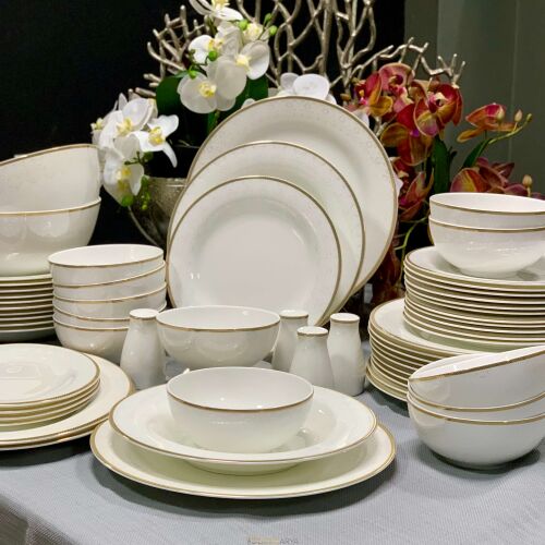 Be Original Monarch Gold 60 Parça 12 Kişilik Bone China Yemek Takımı - 1