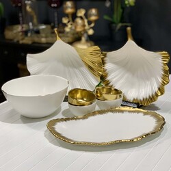 Beyaz Gold Porselen 8 Parça Sunum Set - Mikasa Moor
