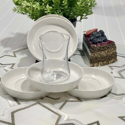 ACAR PLUS - Bianco Perla 6 lı Çay Tabak - 11 cm