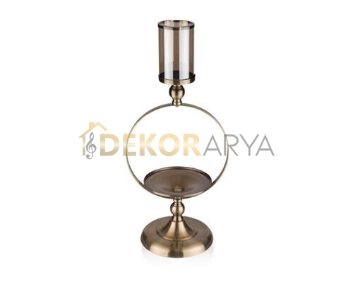 Bronz Taç Ayaklı Çiçeklik-Şamdan 30*22*67 Cm - 1