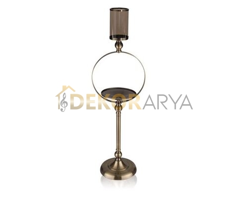 Bronz Taç Ayaklı Çiçeklik-Şamdan 30*22*97 Cm - 1