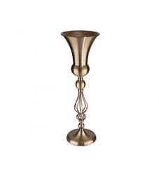 Porio - Bronz Taç Ayaklı Uzun İnce Başlı Vazo 25*25*82 Cm
