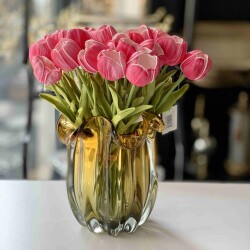Yapay Çiçek Lale Pembe - DEKOR ARYA 
