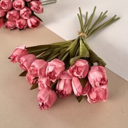 Yapay Tomurcuk Gül Demeti Pembe - Dekor Arya