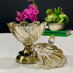 Cam Şekerlik Antik Gold - Dekor Arya