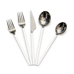 Milano 30 Parça Çatal Kaşık Takımı – Silver Beyaz, Modern & Şık Sofra Seti - 2