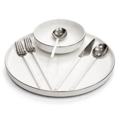 Milano 30 Parça Çatal Kaşık Takımı – Silver Beyaz, Modern & Şık Sofra Seti - 1