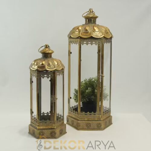 Nostaljik İkili Dekoratif Fener Seti - 3