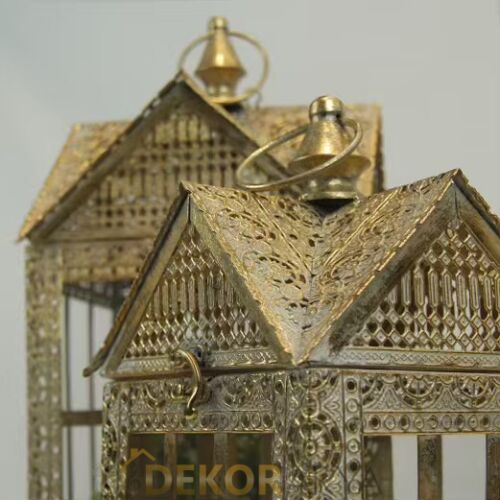 Nostaljik İkili Metal Antik Fener Seti - 3