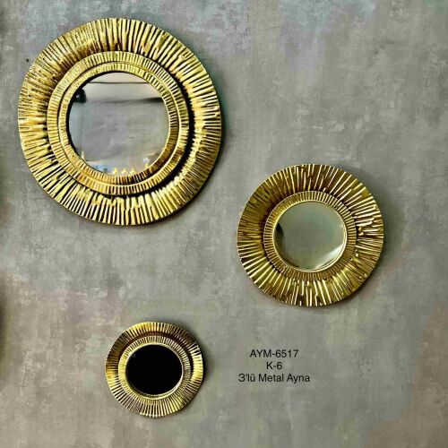 3 Lü Metal Ayna Gold - 1