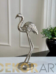 Gümüş Dekoratif Flamingo - 5