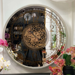 Gear Clock Latin Gümüş 80*9.5 - 3