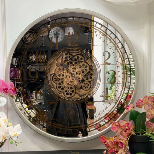 Gear Clock Latin Gümüş 80*9.5 - 3