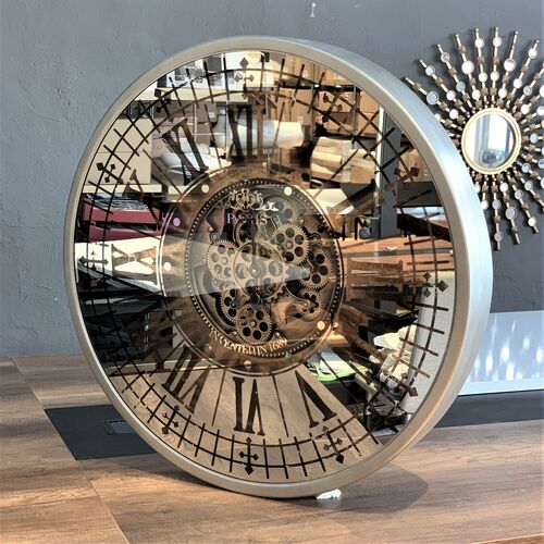 Gear Clock Roma Gümüş 80*9.5