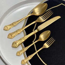 Gold Çatal Bıçak Takımı 30 Parça - Thumbnail