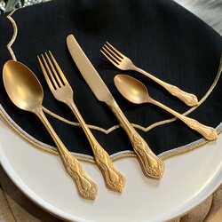 Gold Çatal Bıçak Takımı 30 Parça - Thumbnail