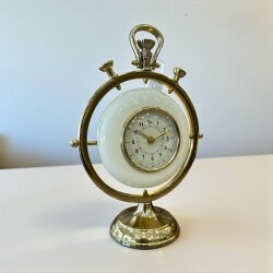 Gold Çerçeveli Beyaz Dekoratif Masa Saati – 22×35 cm - Deco Vien 