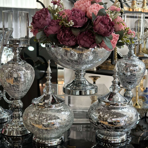 7 Parça Salon Konsol Aksesuar Seti Gümüş - 4